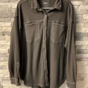 Aerie Charcoal Ribbed Shirt